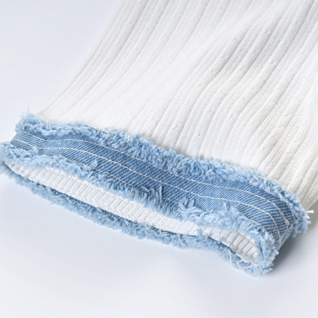 Maxikleid mit Denim-Details