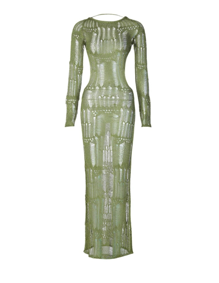 Olive Allure Maxikleid