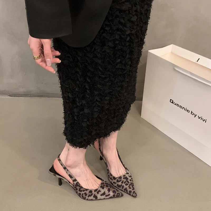 Elegante Slingback-Pumps mit Leopardenmuster