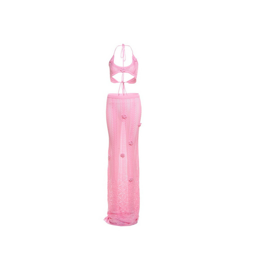 Pink Paradise – Häkeltop & Maxirock Set